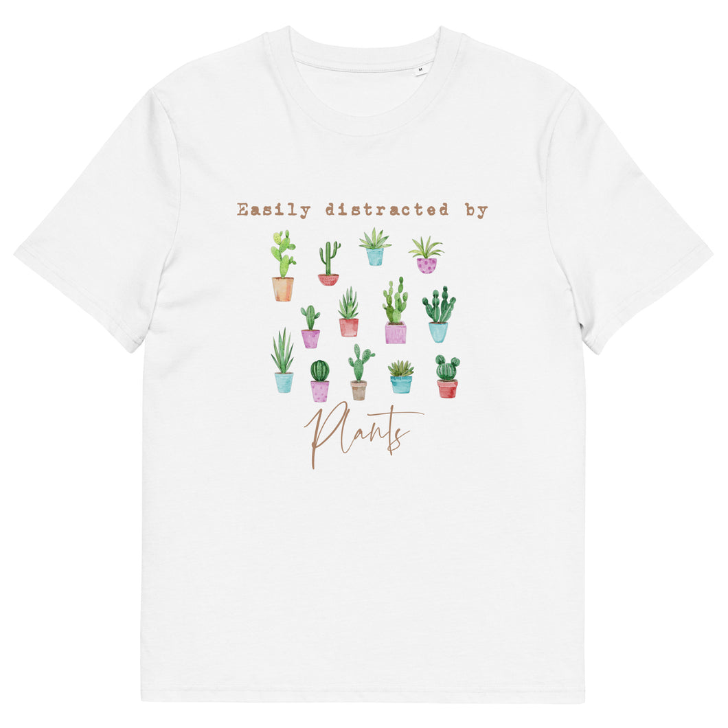 Easily Distracted By Plants Unisex Organic Cotton T-Shirt