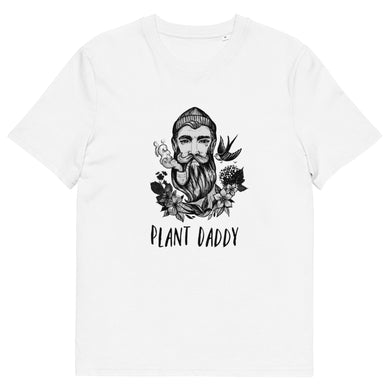Plant Daddy Mens Organic White Cotton T-Shirt
