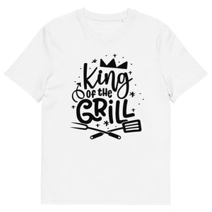 King Of The Grill Mens Organic Cotton White T-Shirt 