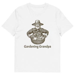 Gardening Grandpa Mens Organic White Cotton T-Shirt 