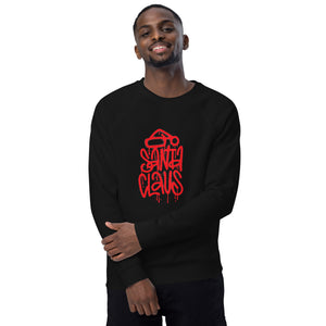 Santa Claus Graffiti Unisex organic raglan sweatshirt