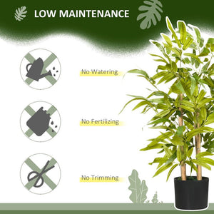 HOMCOM Potted Artificial Plant Bamboo Tree Indoor Outdoor