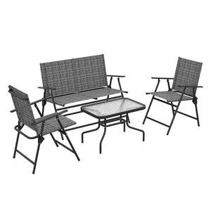 Outsunny Outdoor Table And Chairs - Foldable Chairs  And Loveseat