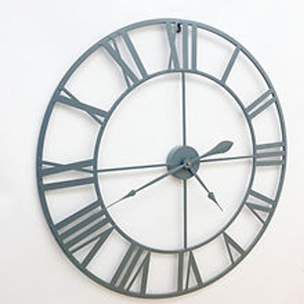 80 cm Roman Metal White Wall Clock- Indoor & Outdoor Use