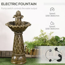 Load image into Gallery viewer, 2-Tier Garden Fountain Self-Contained Cascading Water Feature
