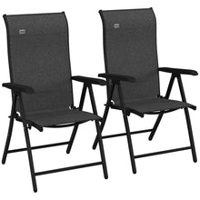 Load image into Gallery viewer, utsunny Set of 2 Outdoor Rattan Folding Chair Set w/ Adjustable Backrest Grey
