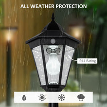 Load image into Gallery viewer, 1.9 m Tall Garden Lamp Post Light, IP44 Outdoor LED Solar Powered Black
