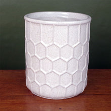 Load image into Gallery viewer, White Honeycomb Speckled Ceramic Planter Plant Pot
