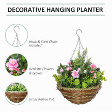 Load image into Gallery viewer, Pack of 2 Artificial Flowers Hanging Basket
