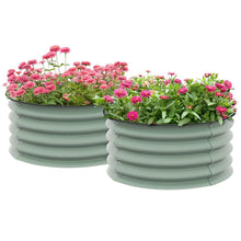 Load image into Gallery viewer, Outsunny Set of 2 Round Metal Raised Beds
