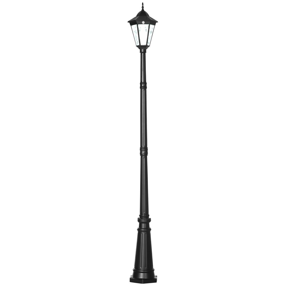 2.4 m Garden Lamp Post Light LED Solar Powered Patio Path Lighting Lamp