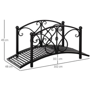 Decorative Garden Bridge Classic Footbridge With Safety Rails