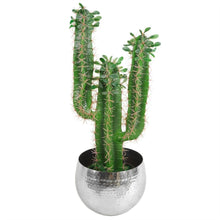 Load image into Gallery viewer, Large Hammered Silver Metal Planter
