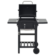 Load image into Gallery viewer, Charcoal-Fueled BBQ Grill with Bottom Shelf Black
