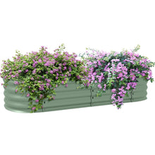 Load image into Gallery viewer, Outsunny Curved Galvanised Raised Garden Bed Planter With Safety Edging, Green
