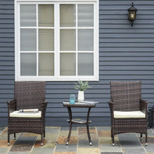 Load image into Gallery viewer, Brown3 Pcs Rattan Bistro Set: 1 x Table, 2 x Chairs
