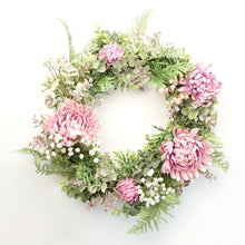 Load image into Gallery viewer, 45cm Artificial Pink Floral Blossom Wreath
