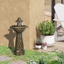 Load image into Gallery viewer, 2-Tier Garden Fountain Self-Contained Cascading Water Feature
