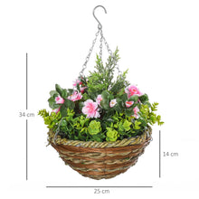 Load image into Gallery viewer, Pack of 2 Artificial Flowers Hanging Basket
