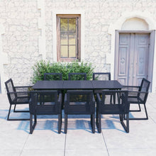 Load image into Gallery viewer, VidaXL Modern Black Outdoor Dining Set PVC Rattan Black - MULTIPLE SIZES AVAILABLE
