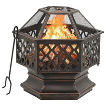 Load image into Gallery viewer, Rustic Fire Pit with Poker 62 x 54 x 56 cm XXL Steel
