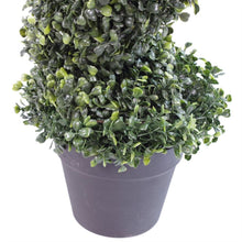 Load image into Gallery viewer, 90 cm (3 ft) Tall Artificial Boxwood Tower Tree Topiary Spiral Metal Top
