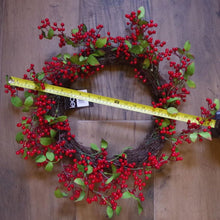 Load image into Gallery viewer, 60 cm (24 inches) Large Luxury Natural Look Red Berry Christmas Wreath
