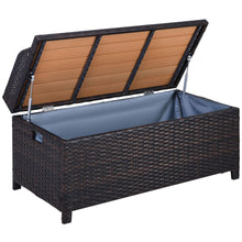 Load image into Gallery viewer, Rattan Garden Storage, 102Lx51Wx51H cm Brown / Cabinet Cushion Box Chest
