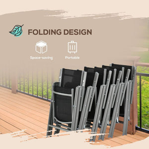 6 Seater Garden Dining Set - Outdoor Dining Table and 6 Folding Chairs