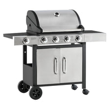 Load image into Gallery viewer, Gas Barbecue Grill 4+1 Burner BBQ Trolley Rack 128 x 50 x 113 cm Stainless Steel
