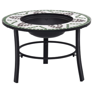 vidaXl Mosaic Fire Pit 68 cm Ceramic Green