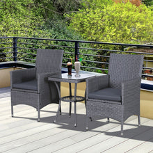 Load image into Gallery viewer, Grey3 Pcs Rattan Bistro Set: 1 x Table, 2 x Chairs
