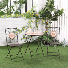 Load image into Gallery viewer, Outsunny 3-Piece Bistro Set Mosaic Outdoor Round Table And 2 Chairs
