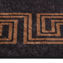 Load image into Gallery viewer, None Slip Machine Washable Rectangle Rug - BLACK &amp; GOLD - MULTIPLE SIZES AVAILABLE
