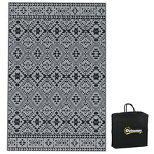 Load image into Gallery viewer, Outsunny Reversible Waterproof Outdoor Rug with Carry Bag, 182 x 274cm, Black
