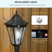 Load image into Gallery viewer, 1.9 m Tall Garden Lamp Post Light, IP44 Outdoor LED Solar Powered Black
