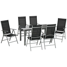 Load image into Gallery viewer, 6 Seater Garden Dining Set - Outdoor Dining Table and 6 Folding Chairs
