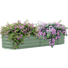 Load image into Gallery viewer, Outsunny Galvanised Raised Garden Bed Planter Box with Safety Edging, Green
