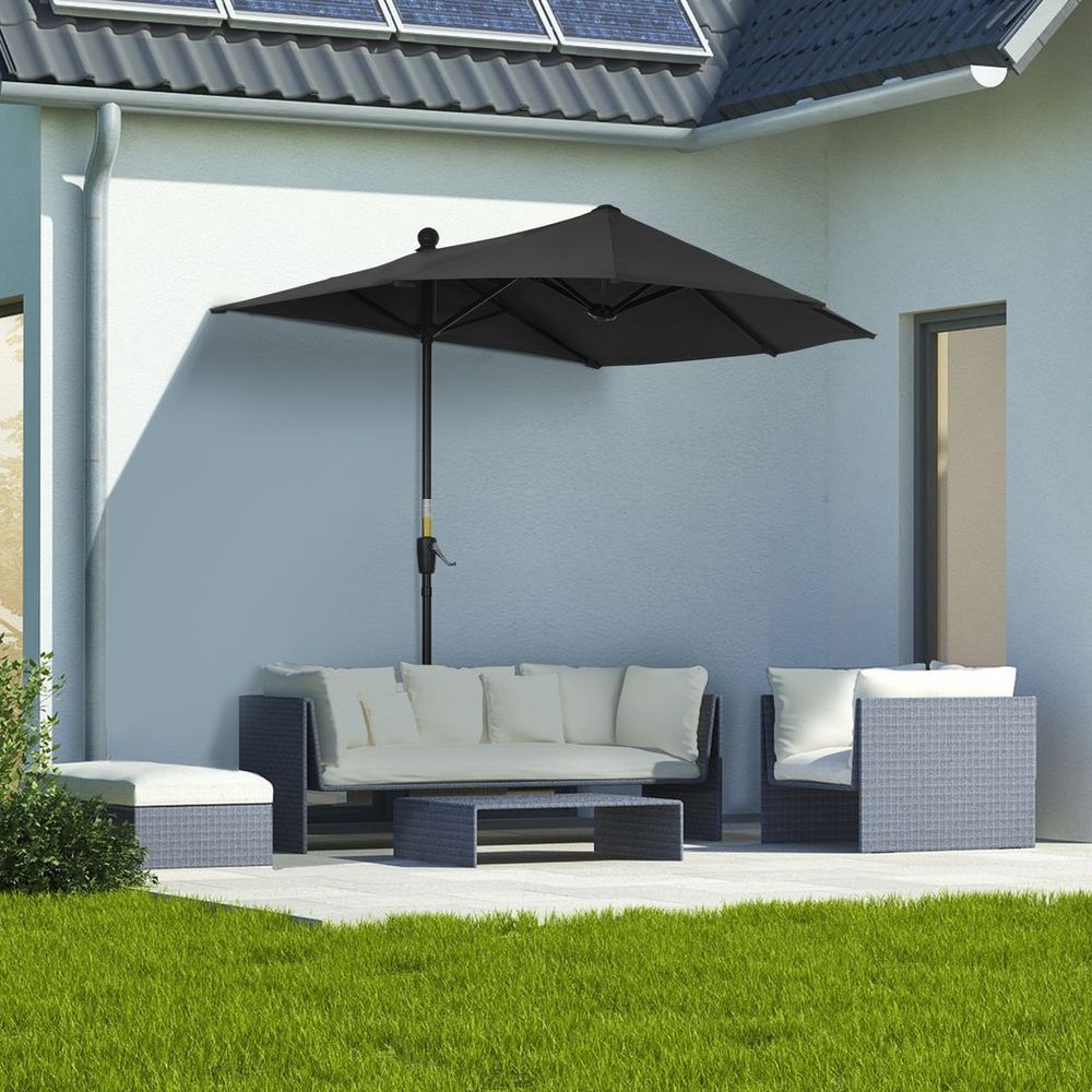 Outsunny Garden Wall Parasol Market Umbrella