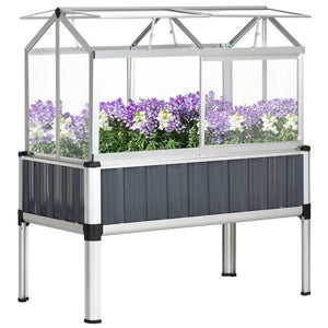 Galvanised Steel Raised Garden Bed With Greenhouse