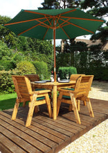 Load image into Gallery viewer, Garden Dining Table And Chairs Four Seater Wooden Table Set With Matching Cushions
