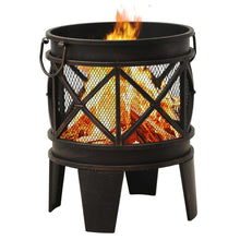 Load image into Gallery viewer, Steel Rustic Round  Outdoor Fire Pit With Poker
