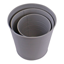 Load image into Gallery viewer, Set of 3 Round Zinc Planters, Grey
