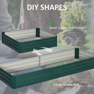 Outsunny Galvanized Steel Garden Bed Green Metal Planter Box