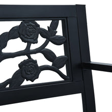 Load image into Gallery viewer, VidaXL Rose Garden Bench 125 cm Black Steel - TWO SIZES AVAILABLE
