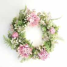 Load image into Gallery viewer, 45 cm Artificial Pink Floral Blossom Wreath
