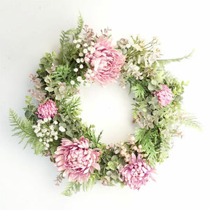 45 cm Artificial Pink Floral Blossom Wreath