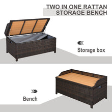 Load image into Gallery viewer, Rattan Outdoor Storage Bench
