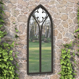 VidaXL Garden Mirror Iron for Outdoor Use - Black Frame