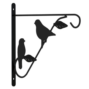 VidaXL Hanging Basket Brackets With Planters 4 pcs Black Steel